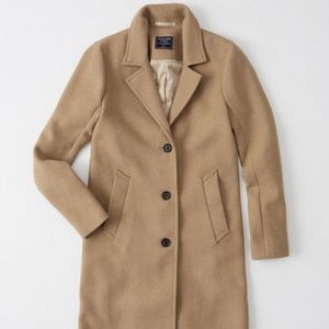 Abercrombie wool blend dad coat in camel